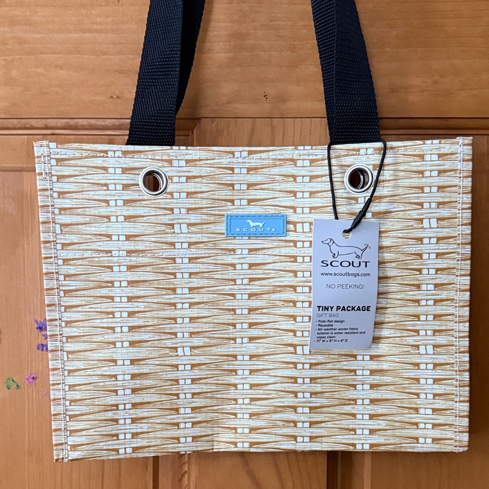 Scout Woven Look Tan and Black Tote